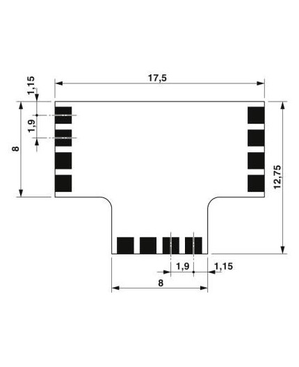 Phoenix Contact, PCB - PTF 0,3/ 4-FLEX-T-8 - 1848493. T-Connector 8mm Phoenix Contact, PCB - PTF 0,3/ 4-FLEX-T-8 - 1848493. T-Connector 8mm