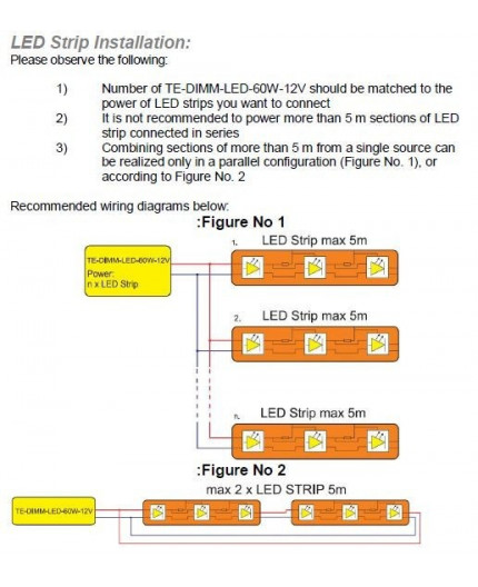 0 - 60W 12Vdc Dimmable (trailing edge) Electronic Transformer for LEDs, TE60W-DIMM-LED-12V 0 - 60W 12Vdc Dimmable (trailing edge) Electronic Transformer for LEDs, TE60W-DIMM-LED-12V