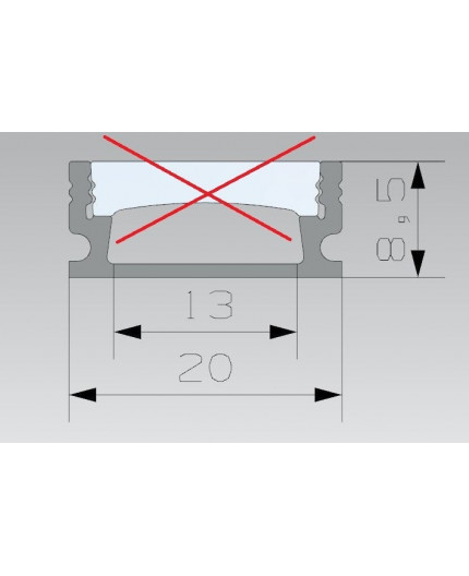 P5 Aluminium channel for LED tapes / strips, non-anodized (raw), length: 485mm P5 Aluminium channel for LED tapes / strips, non-anodized (raw), length: 485mm