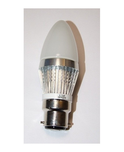 3W B22 LED Lamp, Milky Candle Bulb, Warm White, Dimmable, FCS 3W B22 LED Lamp, Milky Candle Bulb, Warm White, Dimmable, FCS