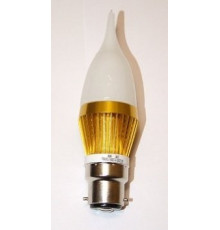 3W B22 LED Lamp, Milky Flame Bulb, Warm White, Dimmable, 20W-25W Equivalent