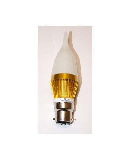 3W B22 LED Lamp, Milky Flame Bulb, Warm White, Dimmable, 20W-25W Equivalent 3W B22 LED Lamp, Milky Flame Bulb, Warm White, Dimmable, 20W-25W Equivalent