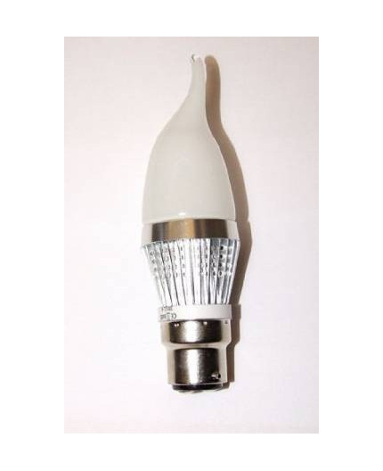 3W B22 LED Lamp, Milky Flame Bulb, Warm White, Dimmable, FFS 3W B22 LED Lamp, Milky Flame Bulb, Warm White, Dimmable, FFS