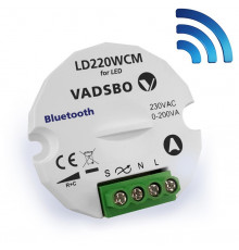 1-200W Universal Dimmer LD220, Trailing Edge, Push dimming, Bluetooth, Vadsbo