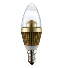 3W E14 LED Lamp, Clear Candle Bulb, Warm White, Dimmable - Gold