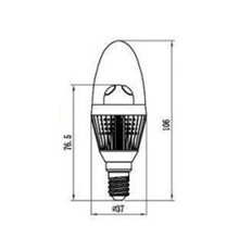 3W E14 LED Lamp, Clear Candle Bulb, Warm White, Dimmable - Gold 3W E14 LED Lamp, Clear Candle Bulb, Warm White, Dimmable - Gold