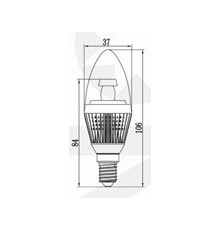 3W E14 LED Lamp, Clear Candle Bulb, Warm White, Dimmable, SES/E14 - Gold 3W E14 LED Lamp, Clear Candle Bulb, Warm White, Dimmable, SES/E14 - Gold