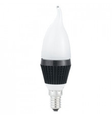 3W E14 LED Lamp, Milky Flame Bulb, Warm White, Dimmable, D37mm x L130mm - Black