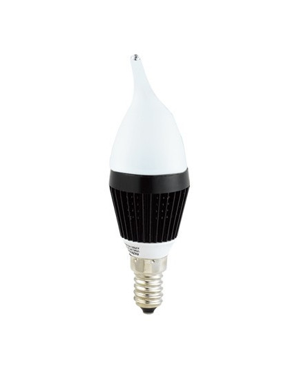 3W E14 LED Lamp, Milky Flame Bulb, Warm White, Dimmable, D37mm x L125mm - Black 3W E14 LED Lamp, Milky Flame Bulb, Warm White, Dimmable, D37mm x L125mm - Black
