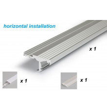 Aluminium LED profile S1 STEP, silver anodized, 1000mm/1m Aluminium LED profile S1 STEP, silver anodized, 1000mm/1m