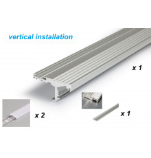 Aluminium LED profile S1 STEP, silver anodized, 1000mm/1m Aluminium LED profile S1 STEP, silver anodized, 1000mm/1m