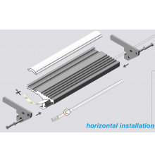 Aluminium LED profile S1 STEP, silver anodized, 1000mm/1m Aluminium LED profile S1 STEP, silver anodized, 1000mm/1m