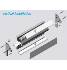 Aluminium LED profile S1 STEP edge, black anodized, 1000mm / 1m Aluminium LED profile S1 STEP edge, black anodized, 1000mm / 1m