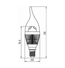 3W E14 LED Lamp, Clear Flame Bulb, Warm White, Dimmable, CFB 3W E14 LED Lamp, Clear Flame Bulb, Warm White, Dimmable, CFB