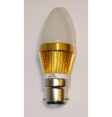 3W B22 LED Lamp, Milky Candle Bulb, Warm White, Dimmable, FCG