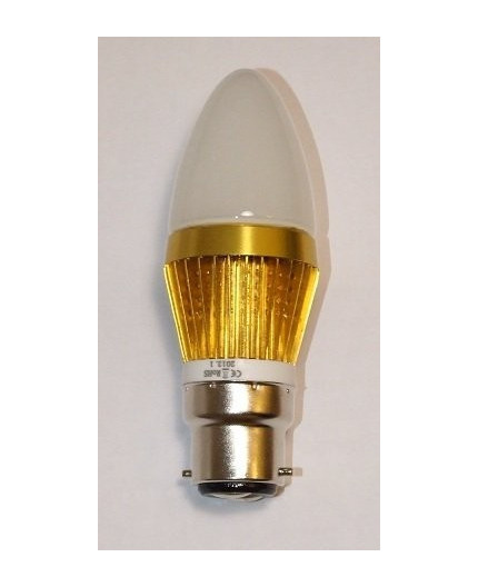 3W B22 LED Lamp, Milky Candle Bulb, Warm White, Dimmable, FCG 3W B22 LED Lamp, Milky Candle Bulb, Warm White, Dimmable, FCG