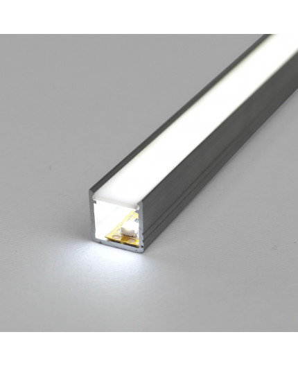 1m LED profile T2 (raw aluminium), 12mm x 12mm, set with cover 1m LED profile T2 (raw aluminium), 12mm x 12mm, set with cover