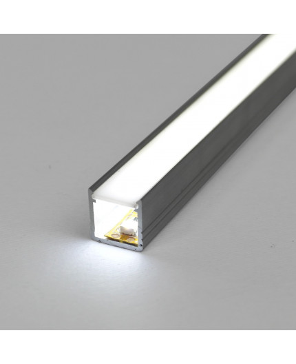 2m LED profile for luminaire construction 50mm width silver incl. cover
