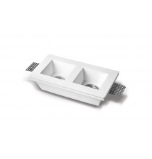 Torso - Rectangle Gypsum Plaster-In Recessed Baffled Ceiling Downlight