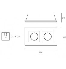 Torso - Rectangle Gypsum Plaster-In Recessed Baffled Ceiling Downlight Torso - Rectangle Gypsum Plaster-In Recessed Baffled Ceiling Downlight