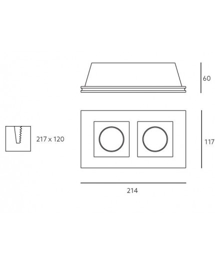 Torso - Rectangle Gypsum Plaster-In Recessed Baffled Ceiling Downlight Torso - Rectangle Gypsum Plaster-In Recessed Baffled Ceiling Downlight