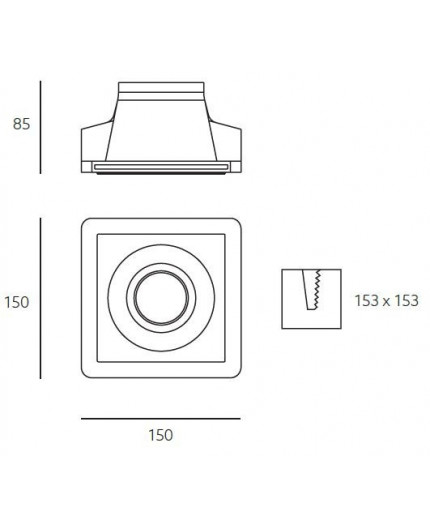 Felice - Square Gypsum Plaster-In Recessed Baffled Ceiling Downlight Felice - Square Gypsum Plaster-In Recessed Baffled Ceiling Downlight