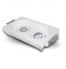Tutto - Rectangular Gypsum Plaster-In Recessed Baffled Ceiling Downlight