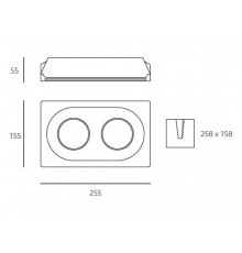 Tutto - Rectangular Gypsum Plaster-In Recessed Baffled Ceiling Downlight Tutto - Rectangular Gypsum Plaster-In Recessed Baffled Ceiling Downlight