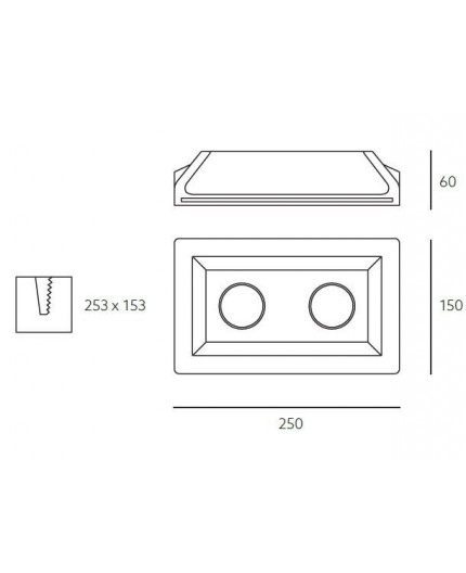 Fresco - Rectangle Gypsum Plaster-In Recessed Baffled Ceiling Downlight Fresco - Rectangle Gypsum Plaster-In Recessed Baffled Ceiling Downlight