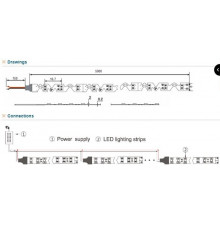 24VDC bendable LED tape, warm white 2700K, 4.8W/m 60 LED/m, 5m SMD3528 24VDC bendable LED tape, warm white 2700K, 4.8W/m 60 LED/m, 5m SMD3528