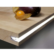 1m recessed LED profile IN1 (anodized, silver), set with milky cover