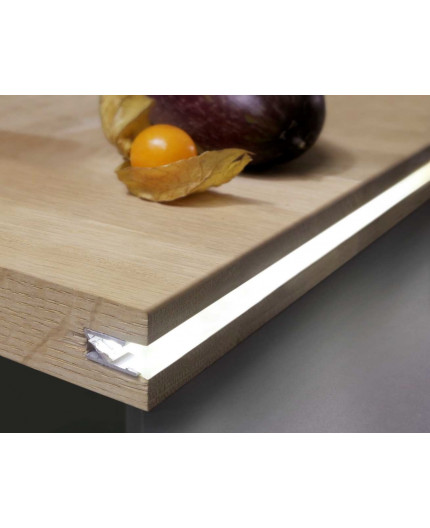 1m recessed LED profile IN1 (anodized, silver), set with milky cover 1m recessed LED profile IN1 (anodized, silver), set with milky cover