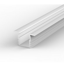 1m white painted EH1 recessed LED aluminium extrusion with diffuser