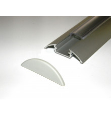 P4 LED ALU profile 1m, surface extrusion, anodized silver, diffuser