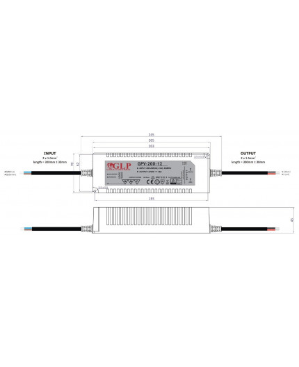 200W 24Vdc Single Output Switching LED Power Supply, GL Power, TÜV 200W 24Vdc Single Output Switching LED Power Supply, GL Power, TÜV