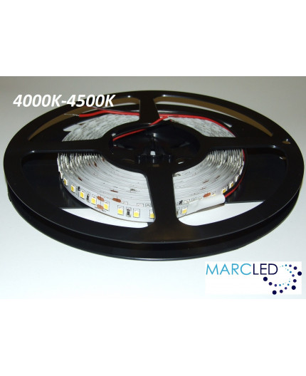 24VDC LED tape, natural white 4000K, 16W/m, 120LED/m, IP65, 5m SMD2835