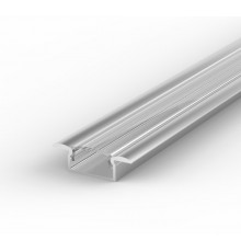 1m silver anodized recessed E1 LED aluminium extrusion with diffuser 1m silver anodized recessed E1 LED aluminium extrusion with diffuser