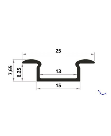 E1 black painted 2m recessed LED aluminium extrusion with diffuser E1 black painted 2m recessed LED aluminium extrusion with diffuser