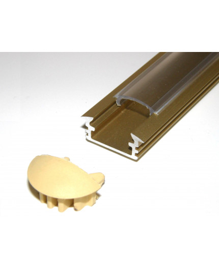 P1 recessed LED profile 1m, anodized aluminium, gold, with diffuser P1 recessed LED profile 1m, anodized aluminium, gold, with diffuser