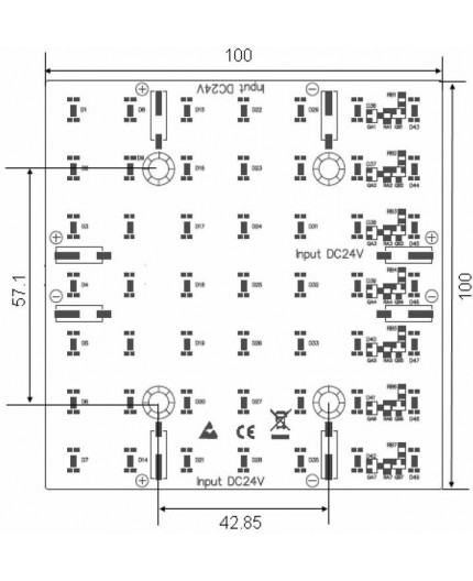 24Vdc 10W 6000K CC Samsung SMD5630 Rigid LED Module/ Panel 100x100mm 24Vdc 10W 6000K CC Samsung SMD5630 Rigid LED Module/ Panel 100x100mm