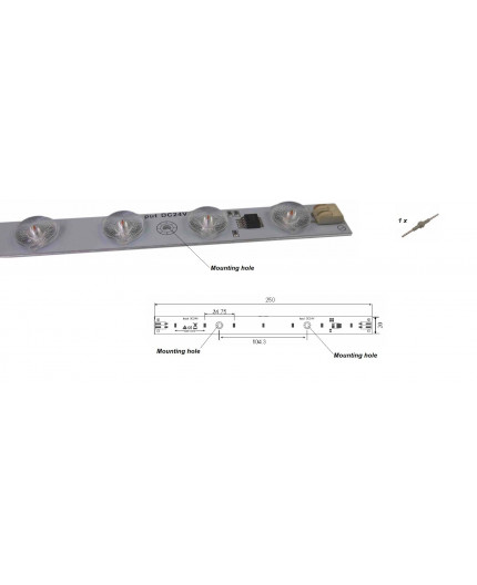 160 Degree SMD2835 Light Bar, 24Vdc, 7.2W, 250mmx20mm, 4000K, CC (constant current version) 160 Degree SMD2835 Light Bar, 24Vdc, 7.2W, 250mmx20mm, 4000K, CC (constant current version)