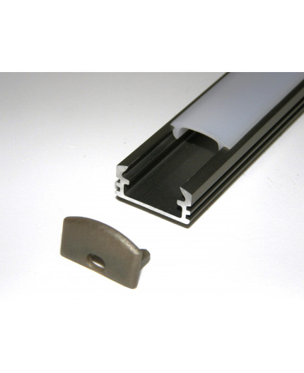 P2 surface LED profile 1m, anodized aluminium, inox, plus diffuser P2 surface LED profile 1m, anodized aluminium, inox, plus diffuser