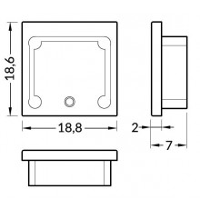TH2 extra end cap for LED profile TH2 extra end cap for LED profile