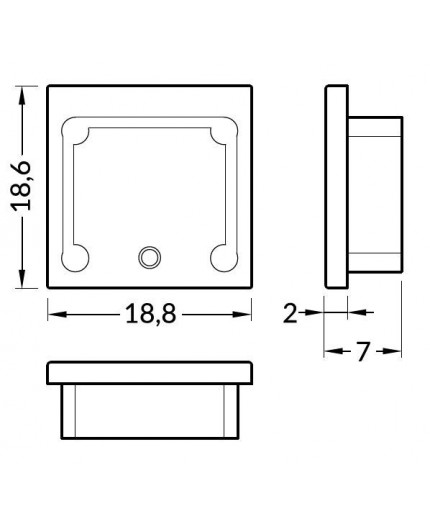 TH2 extra end cap for LED profile TH2 extra end cap for LED profile