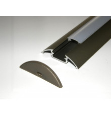 P4 surface LED profile 1m, anodized aluminium, inox, with diffuser