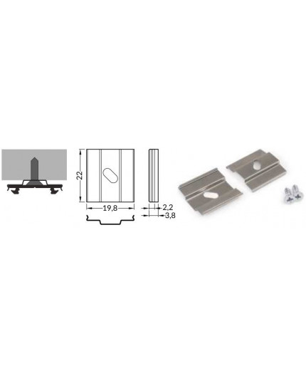 ARCH1 metal mounting clip for LED aluminium channels ARCH1 metal mounting clip for LED aluminium channels