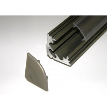 P3 corner 45 LED profile 1m, anodized aluminium, inox, with diffuser