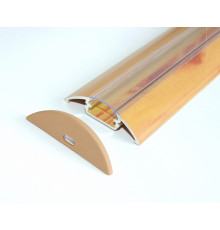 P4 LED profile 2m / 2000mm surface aluminium extrusion, wood pine effect, with diffuser
