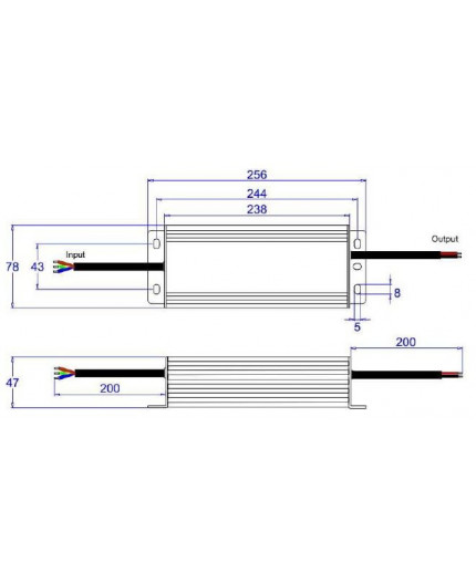 150W, Mains to 24Vdc Triac dimmable LED driver, IP66, ELED-150P-24T 150W, Mains to 24Vdc Triac dimmable LED driver, IP66, ELED-150P-24T