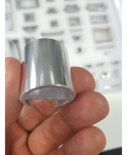 1m W2, Chrome Look, Round Wardrobe Clothes Hanging Rail, LED profile, set with cover and two end holders 1m W2, Chrome Look, Round Wardrobe Clothes Hanging Rail, LED profile, set with cover and two end holders